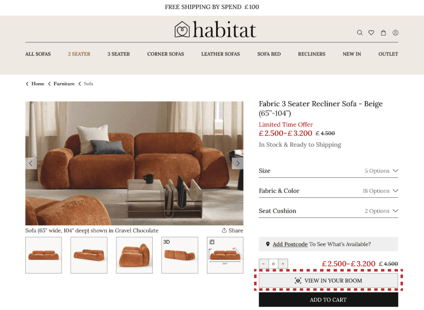 Product Page with AR Button