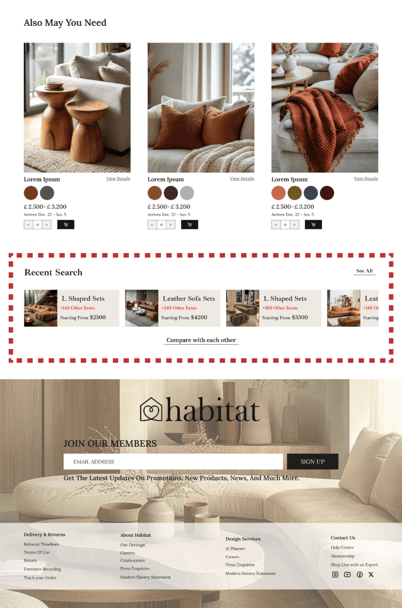 Recently Viewed with Comparison