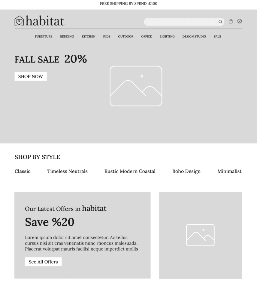 Wireframe - Homepage