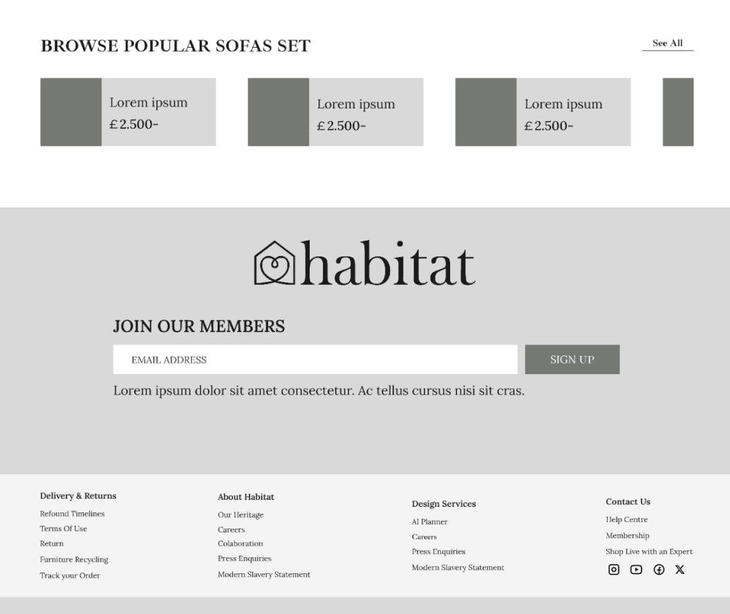 Wireframe - Product Listing