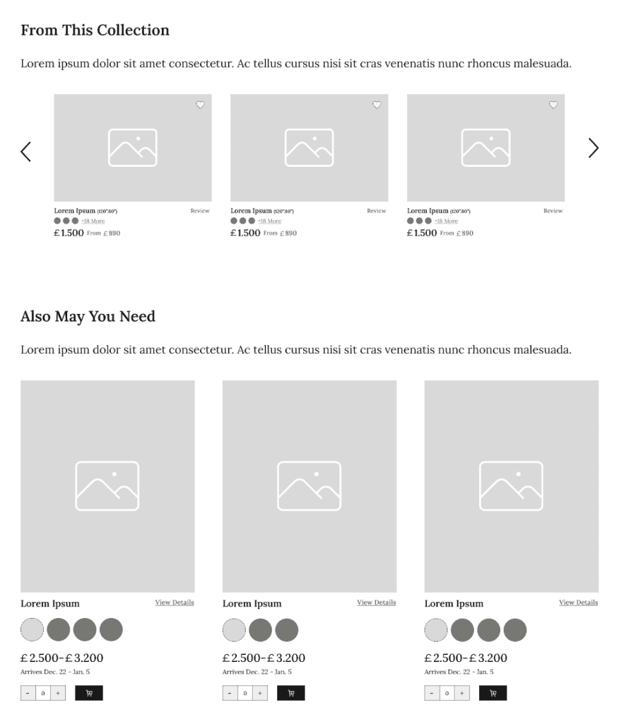 Wireframe - Product Collection