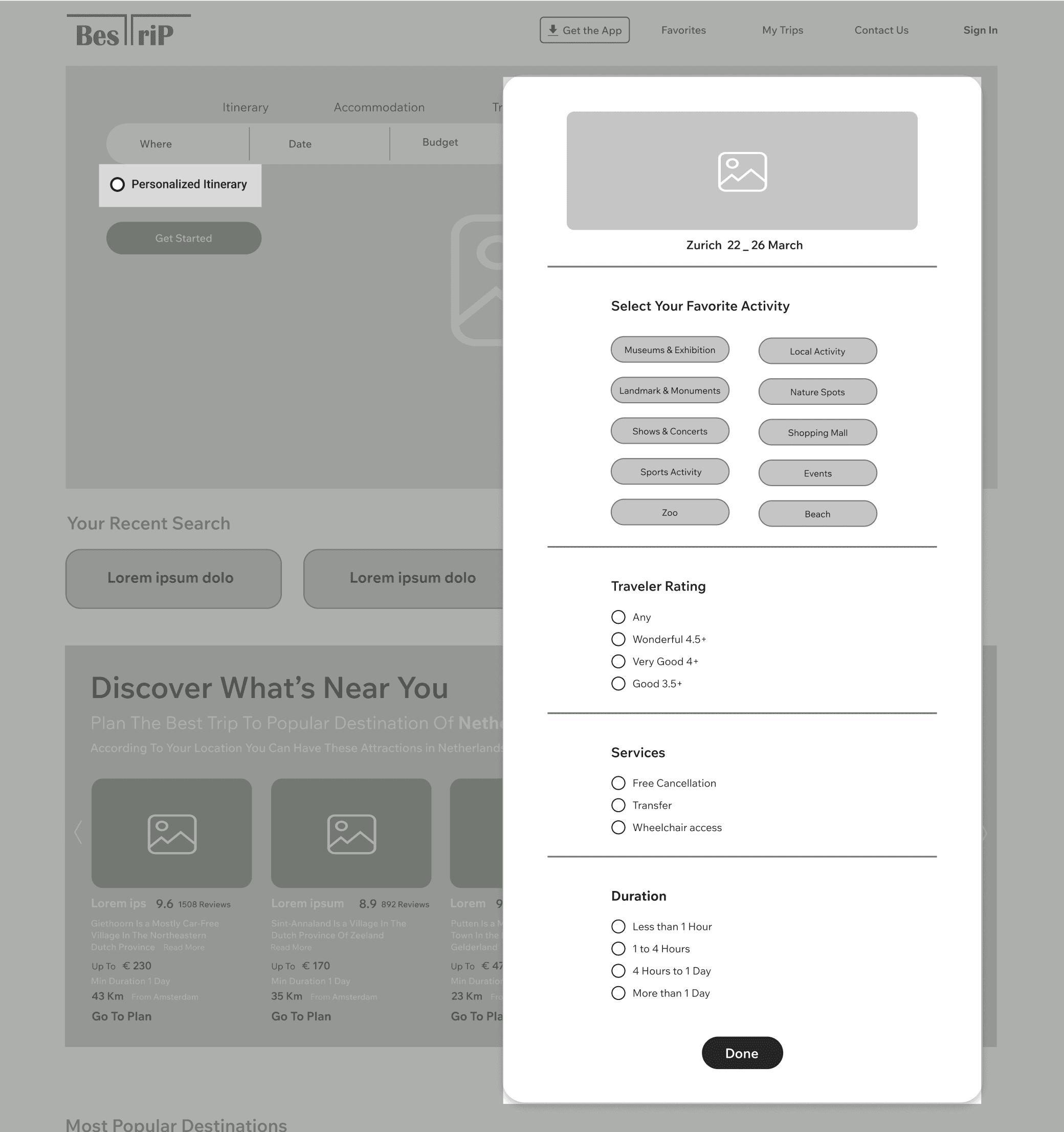 Wireframe - Landing Page Variant