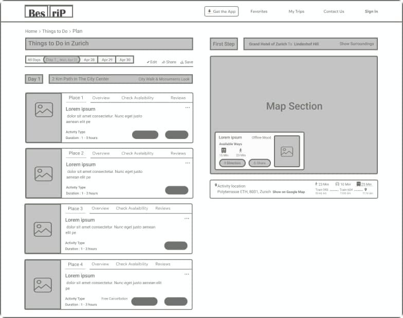 Wireframe - Plan View